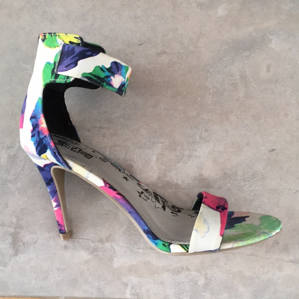 Watercolor Ankle Strap Heels NWOT